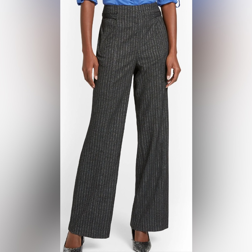 New York & Company Gray Pinstripe Wide Leg Pants - Picture 2 of 12